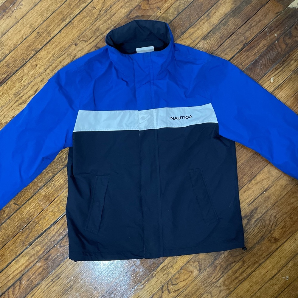 Large Nautica navy blue windbreaker